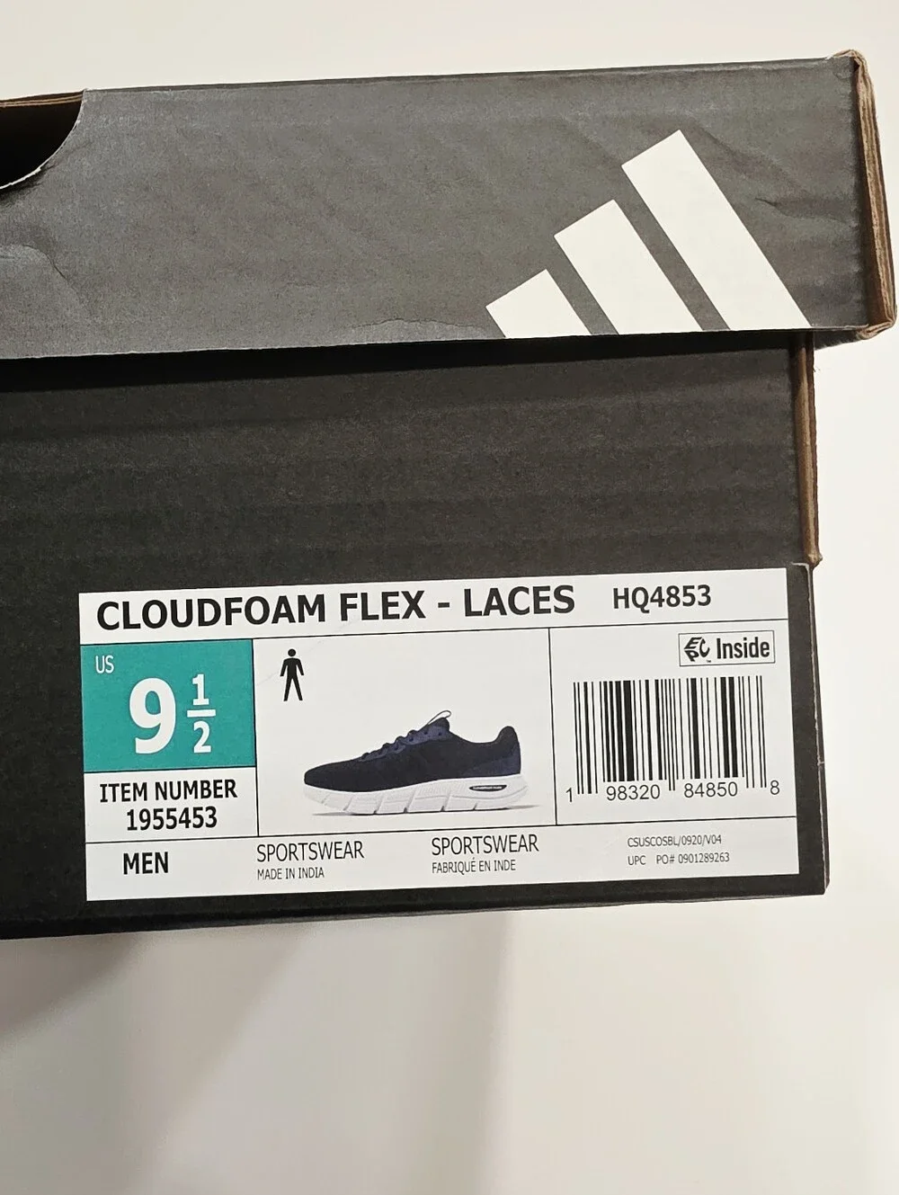 Adidas Men's Cloudfoam Flex Navy Mesh Athletic Sneakers US Mens 9.5